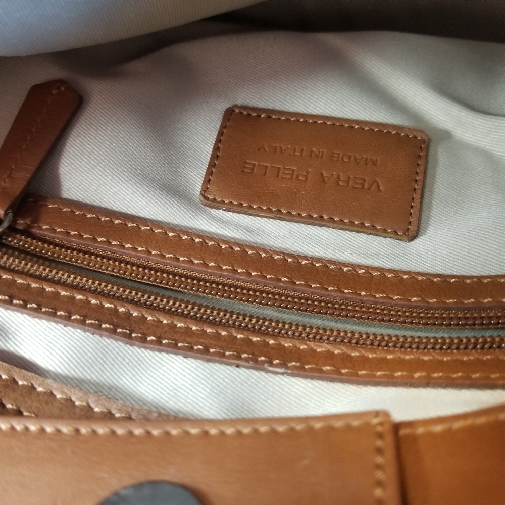 CLOSEOUT SALE Vera Pelle Vintage Woven Satchel Genuine Leather Tote Bag New Rare - Picture 9 of 16